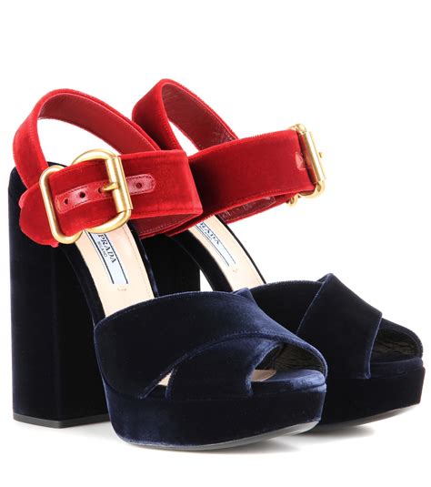 prada navey blue high heel shoes|prada platform heels.